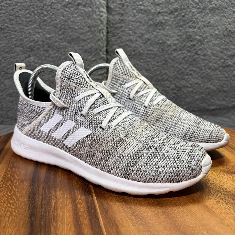 Adidas Cloudfoam Pure Womens Grey White Knit Running Shoes DB0695 Size 8 - Picture 3 of 12